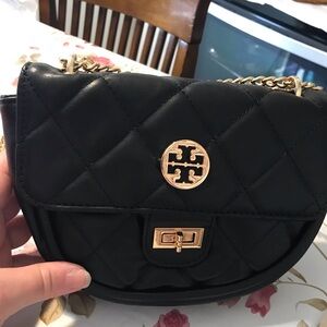 Tory Burch Black Quilted Crossbody Bag